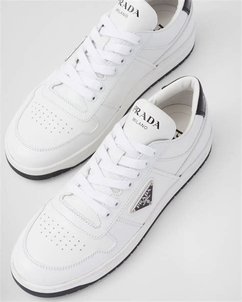 prada downtown perforated leather sneakers.